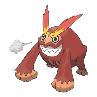 불꽃 타입 포켓몬 불비달마의 이미지