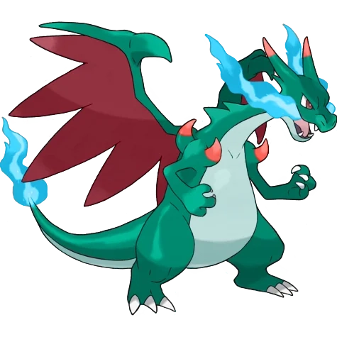 불꽃/드래곤 타입 포켓몬 메가리자몽X 이로치의 이미지