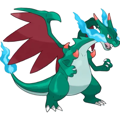 불꽃/드래곤 타입 포켓몬 메가리자몽X 이로치의 이미지