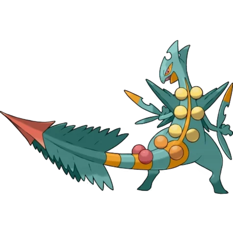 풀/드래곤 타입 포켓몬 메가나무킹 이로치의 이미지