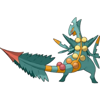 풀/드래곤 타입 포켓몬 메가나무킹 이로치의 이미지