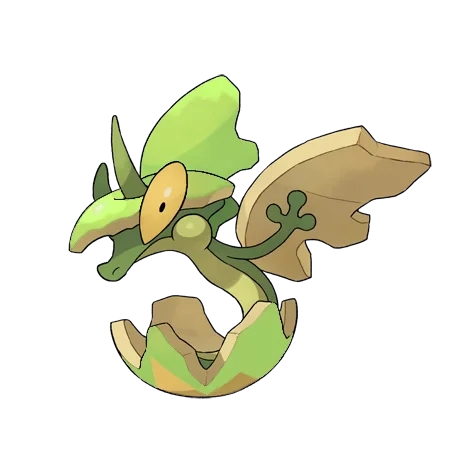 풀/드래곤 타입 포켓몬 애프룡 이로치의 이미지